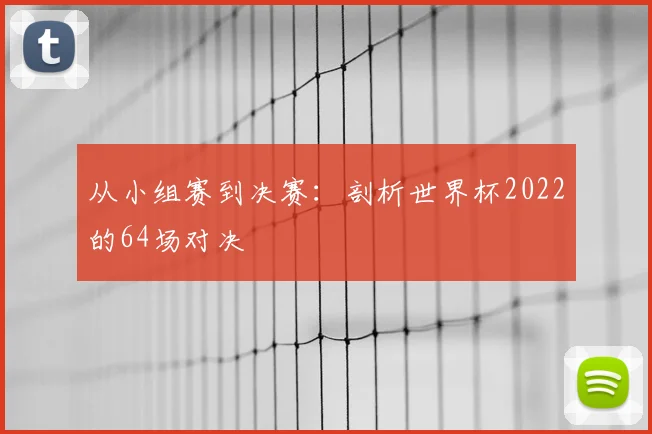 从小组赛到决赛：剖析世界杯2022的64场对决